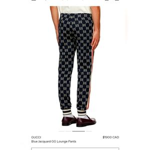 GUCCIBlue Jacquard GG Lounge Pants Medium Mens